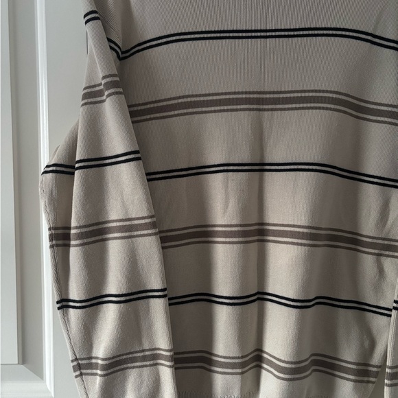 Mango Men's Cream and Brown Striped Crewneck Sweater - Picture 8 of 14
